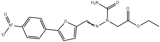 2-[1-(Aminocarbonyl)-2-[[5-(4-nitrophenyl)-2-furanyl]methylene]hydrazinyl]-acetic Acid Ethyl Ester Struktur