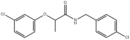 N-(4-chlorobenzyl)-2-(3-chlorophenoxy)propanamide Struktur