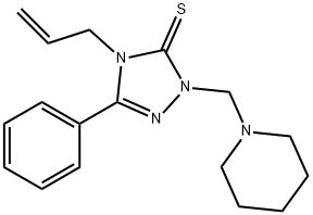 5-phenyl-2-(piperidin-1-ylmethyl)-4-(prop-2-en-1-yl)-2,4-dihydro-3H-1,2,4-triazole-3-thione Struktur