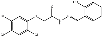 (E)-N'-(2-hydroxybenzylidene)-2-(2,4,5-trichlorophenoxy)acetohydrazide Struktur