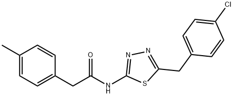 N-[5-(4-chlorobenzyl)-1,3,4-thiadiazol-2-yl]-2-(4-methylphenyl)acetamide Struktur