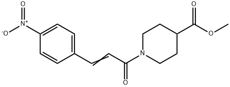 methyl 1-[(2E)-3-(4-nitrophenyl)prop-2-enoyl]piperidine-4-carboxylate Struktur