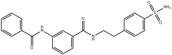 3-[(phenylcarbonyl)amino]-N-[2-(4-sulfamoylphenyl)ethyl]benzamide Struktur