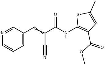 (E)-methyl 2-(2-cyano-3-(pyridin-3-yl)acrylamido)-5-methylthiophene-3-carboxylate Struktur