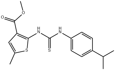 methyl 2-(3-(4-isopropylphenyl)thioureido)-5-methylthiophene-3-carboxylate Struktur