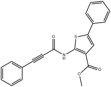 methyl 5-phenyl-2-(3-phenylpropiolamido)thiophene-3-carboxylate Struktur