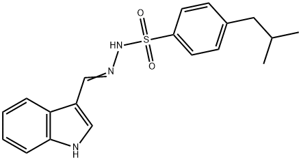 (E)-N'-((1H-indol-3-yl)methylene)-4-isobutylbenzenesulfonohydrazide Struktur