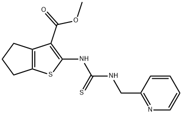 methyl 2-(3-(pyridin-2-ylmethyl)thioureido)-5,6-dihydro-4H-cyclopenta[b]thiophene-3-carboxylate Struktur