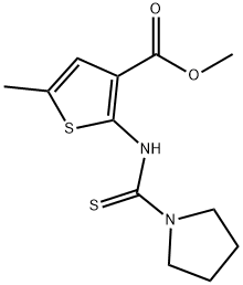 methyl 5-methyl-2-(pyrrolidine-1-carbothioamido)thiophene-3-carboxylate Struktur