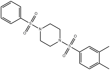 1-[(3,4-dimethylphenyl)sulfonyl]-4-(phenylsulfonyl)piperazine Struktur