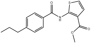 methyl 2-(4-propylbenzamido)thiophene-3-carboxylate Struktur