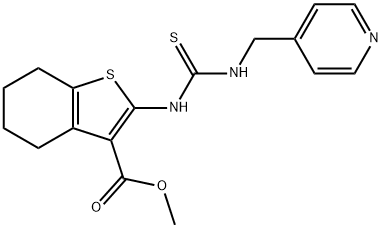 methyl 2-(3-(pyridin-4-ylmethyl)thioureido)-4,5,6,7-tetrahydrobenzo[b]thiophene-3-carboxylate Struktur