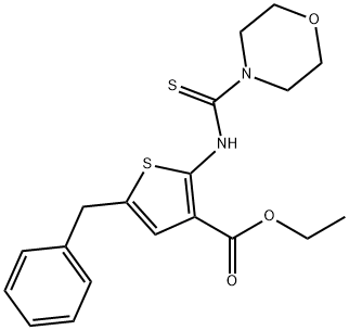 ethyl 5-benzyl-2-(morpholine-4-carbothioamido)thiophene-3-carboxylate Struktur