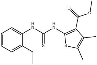 methyl 2-(3-(2-ethylphenyl)thioureido)-4,5-dimethylthiophene-3-carboxylate Struktur