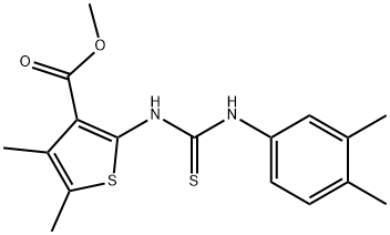 methyl 2-(3-(3,4-dimethylphenyl)thioureido)-4,5-dimethylthiophene-3-carboxylate Struktur