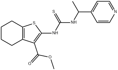 methyl 2-(3-(1-(pyridin-4-yl)ethyl)thioureido)-4,5,6,7-tetrahydrobenzo[b]thiophene-3-carboxylate Struktur