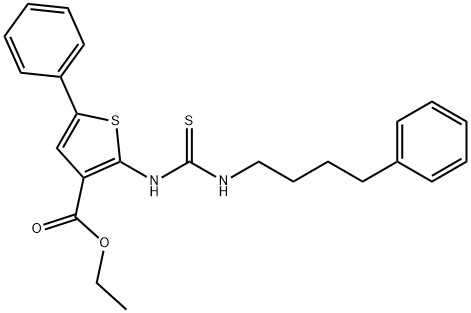 ethyl 5-phenyl-2-(3-(4-phenylbutyl)thioureido)thiophene-3-carboxylate Struktur