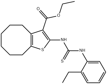 ethyl 2-(3-(2-ethylphenyl)thioureido)-4,5,6,7,8,9-hexahydrocycloocta[b]thiophene-3-carboxylate Struktur