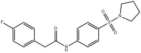 2-(4-fluorophenyl)-N-[4-(pyrrolidin-1-ylsulfonyl)phenyl]acetamide Struktur