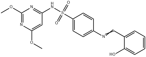 N-(2,6-dimethoxy-4-pyrimidinyl)-4-[(2-hydroxybenzylidene)amino]benzenesulfonamide Struktur