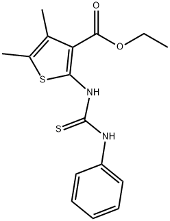 4,5-DIMETHYL-2-(3-PHENYL-THIOUREIDO)-THIOPHENE-3-CARBOXYLIC ACID ETHYL ESTER Struktur