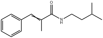 (2E)-2-methyl-N-(3-methylbutyl)-3-phenylprop-2-enamide Struktur