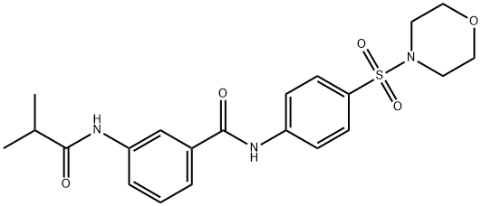 3-[(2-methylpropanoyl)amino]-N-[4-(morpholin-4-ylsulfonyl)phenyl]benzamide Struktur