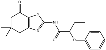 N-(5,5-dimethyl-7-oxo-4,5,6,7-tetrahydro-1,3-benzothiazol-2-yl)-2-phenoxybutanamide Struktur