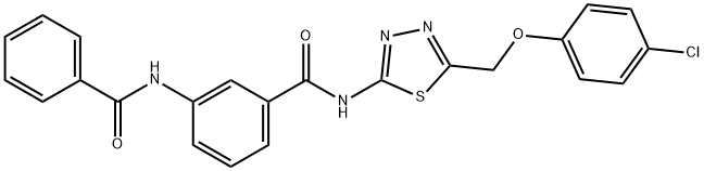 N-{5-[(4-chlorophenoxy)methyl]-1,3,4-thiadiazol-2-yl}-3-[(phenylcarbonyl)amino]benzamide Struktur