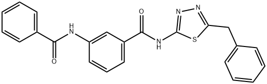 N-(5-benzyl-1,3,4-thiadiazol-2-yl)-3-[(phenylcarbonyl)amino]benzamide Struktur