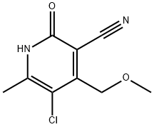 5-CHLORO-4-METHOXYMETHYL-6-METHYL-2-OXO-1,2-DIHYDRO-PYRIDINE-3-CARBONITRILE Struktur