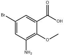 3-Amino-5-bromo-2-methoxybenzoicacid Struktur