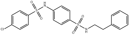 4-chloro-N-(4-(N-phenethylsulfamoyl)phenyl)benzenesulfonamide Struktur