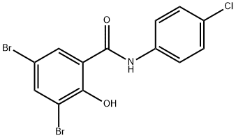 3,5-dibromo-N-(4-chlorophenyl)-2-hydroxybenzamide Struktur