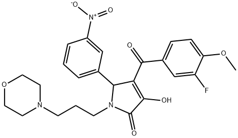 4-(3-fluoro-4-methoxybenzoyl)-3-hydroxy-1-(3-morpholinopropyl)-5-(3-nitrophenyl)-1H-pyrrol-2(5H)-one Struktur