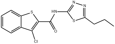 3-chloro-N-(5-propyl-1,3,4-thiadiazol-2-yl)-1-benzothiophene-2-carboxamide Struktur