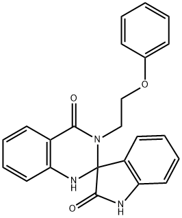 3'-(2-phenoxyethyl)-1'H-spiro[indole-3,2'-quinazoline]-2,4'(1H,3'H)-dione Struktur