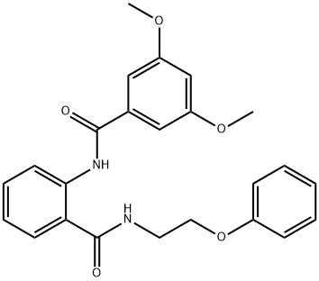 3,5-dimethoxy-N-{2-[(2-phenoxyethyl)carbamoyl]phenyl}benzamide Struktur