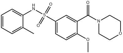 4-methoxy-N-(2-methylphenyl)-3-(morpholin-4-ylcarbonyl)benzenesulfonamide Struktur