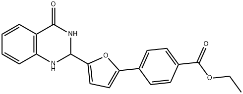 ethyl 4-(5-(4-oxo-1,2,3,4-tetrahydroquinazolin-2-yl)furan-2-yl)benzoate Struktur