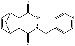 3-((pyridin-4-ylmethyl)carbamoyl)-7-oxabicyclo[2.2.1]hept-5-ene-2-carboxylic acid Struktur