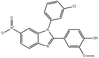 4-(1-(3-chlorophenyl)-6-nitro-1H-benzo[d]imidazol-2-yl)-2-methoxyphenol Struktur