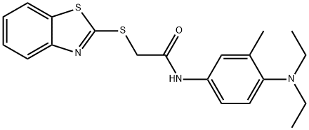 2-(1,3-benzothiazol-2-ylsulfanyl)-N-[4-(diethylamino)-3-methylphenyl]acetamide Struktur