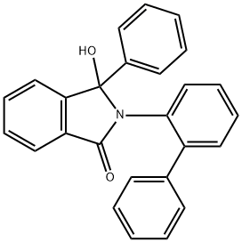 2-(biphenyl-2-yl)-3-hydroxy-3-phenyl-2,3-dihydro-1H-isoindol-1-one Struktur