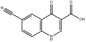 6-Cyano-4-oxo-1,4-dihydro-quinoline-3-carboxylic acid Struktur