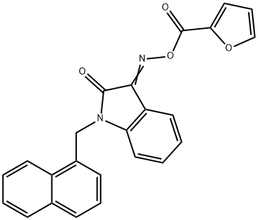 (Z)-3-(((furan-2-carbonyl)oxy)imino)-1-(naphthalen-1-ylmethyl)indolin-2-one Struktur