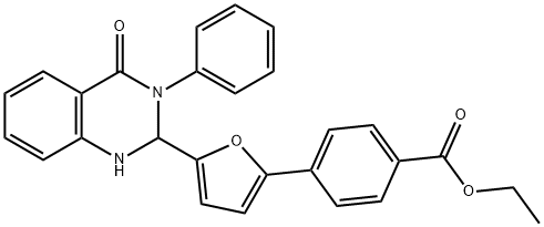 ethyl 4-(5-(4-oxo-3-phenyl-1,2,3,4-tetrahydroquinazolin-2-yl)furan-2-yl)benzoate Struktur