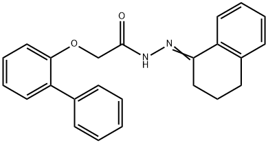 2-(2-biphenylyloxy)-N'-(3,4-dihydro-1(2H)-naphthalenylidene)acetohydrazide Struktur