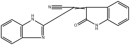 (Z)-2-(1H-benzo[d]imidazol-2-yl)-2-(2-oxoindolin-3-ylidene)acetonitrile Struktur