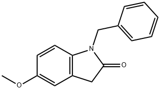 1-benzyl-5-methoxy-2,3-dihydro-1H-indol-2-one Struktur